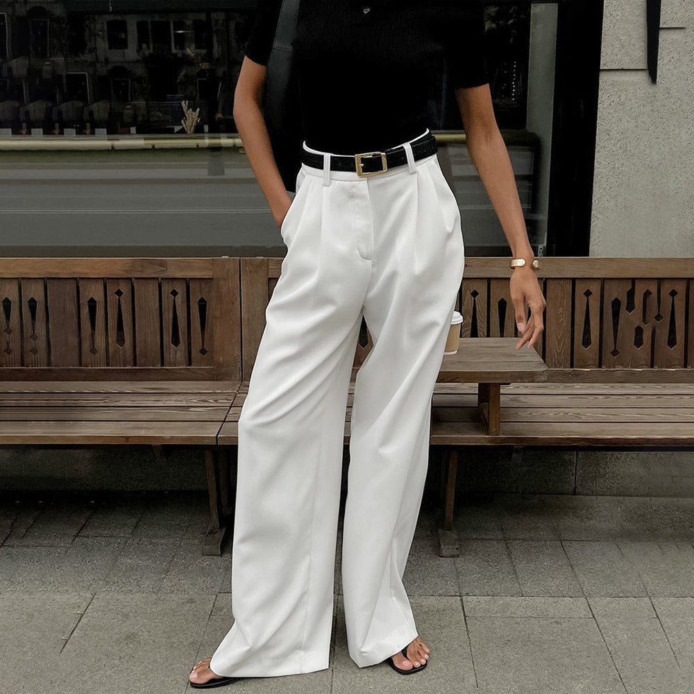 Thanksgiving Outfit Must-Have 2025 | Elegant Winter White Wide-Leg Trousers - High-Waist, Office to Casual Chic