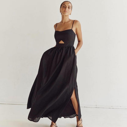 TGC Fashion Fall Outfits 2024, Cotton Maxi Black Dress