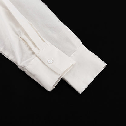 [Double Grace Skirt Set] | Elegant Collared Long Sleeve Top & Double Layer Lace-Up A-Line Skirt – Cotton Two Piece by TGC