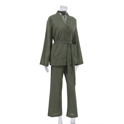 Spring Outfits 2024 | Cotton Kimono Robe 2-piece Outfit Set