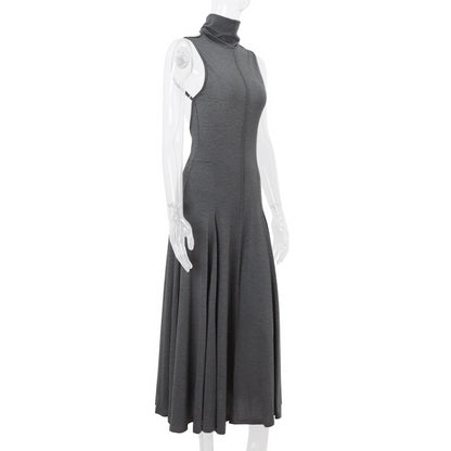 Summer Dresses | Gray Cotton Backless Maxi Long Dress