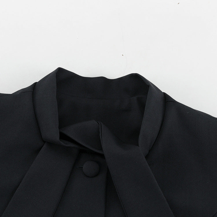 TGC “Noir Grace” Bow-Tie Set | Elegant Two-Piece Skirt & Blouse Ensemble