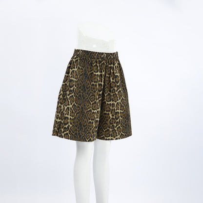 TGC FASHION 2024 Fashion Trends, Brown Leopard Cotton High Waist Shorts