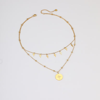 TGC Crosses | Heavenly Alignment Double-Layer Cross & Star Necklace