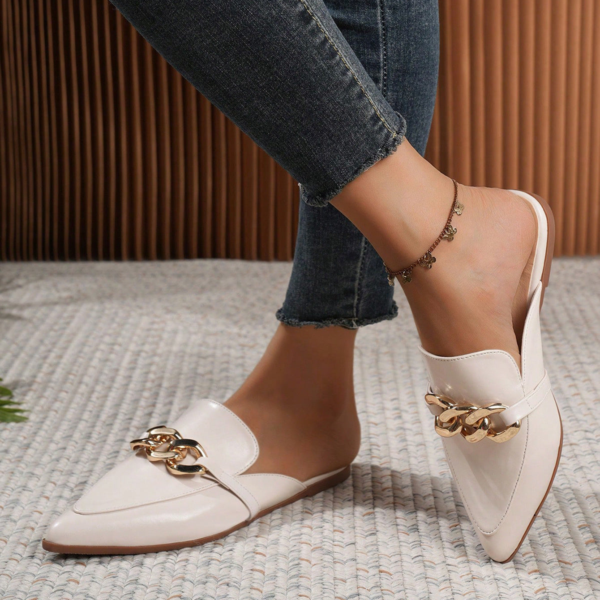 TGC “Clairé” Mules | Elegant Minimalist Flats for Office & Everyday Ease