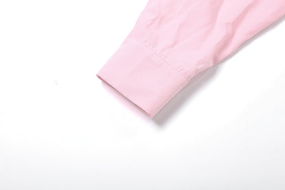 TGC “Grace Seal” 3-piece Set | Pink, Black Collared Shirt, Waist-Belt & Maxi Skirt | Fall Office Elegance