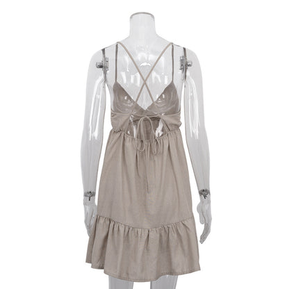 Spring Outfits 2024 | Cotton Linen Cami Short Dress