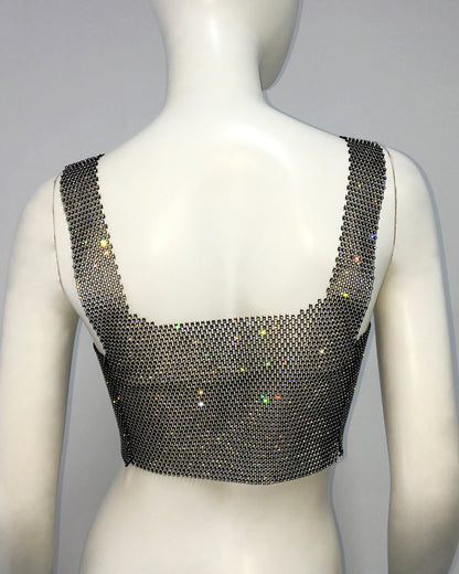 Summer Outfits 2024 | Y2K Glitter Rhinestones Vest Crop Top