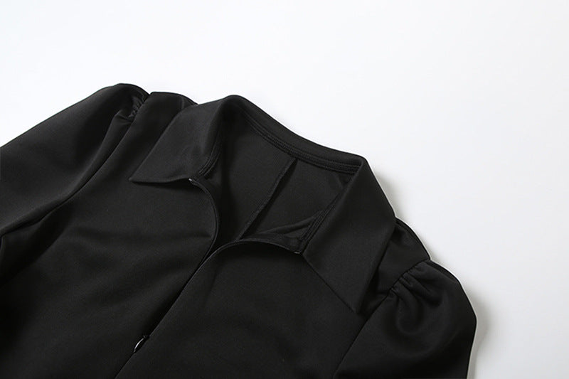 TGC “Céleste” Collared Maxi Dress | Slim Fit Lace-Up Waist & Front Split Elegance