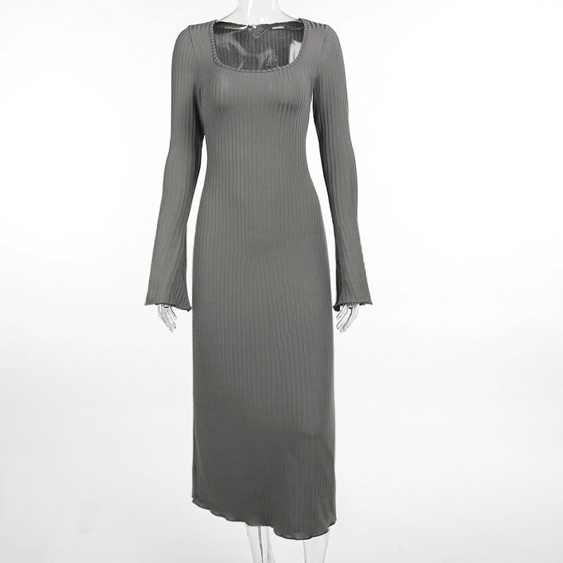 Capsule Wardrobe | Elegant Square Long Sleeve Dress