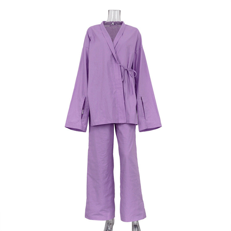 Summer Outfits 2024 | Cotton Kimono Robe Outfit 2-piece Set