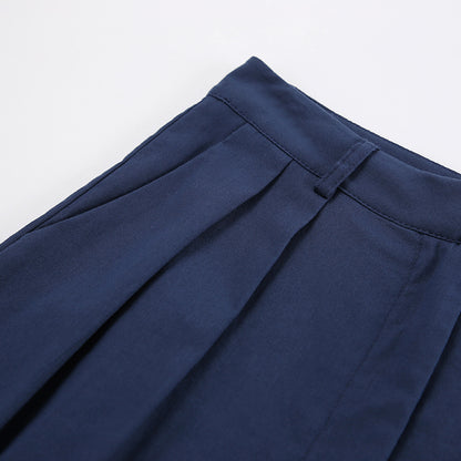 Spring Outfits 2024 | Blue Cotton Vest Shorts Outfit 2-piece Set