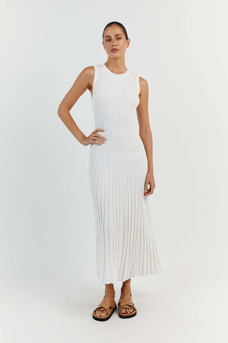Elegant Dresses 2023 | Elegant White Knitted Maxi Summer Dress