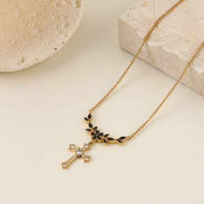 TGC Crosses | Grace in Bloom Floral Chain Cross Necklace