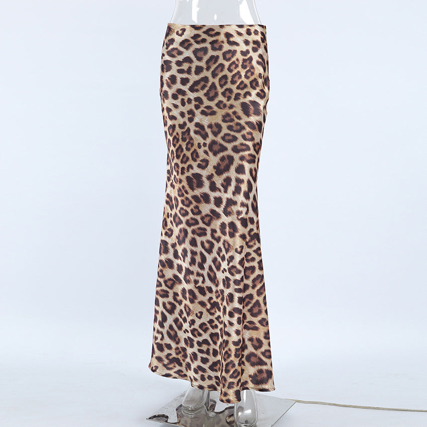 TGC FASHION 2024 Fashion Fall Outfits, Satin Maxi Leopard Skirt