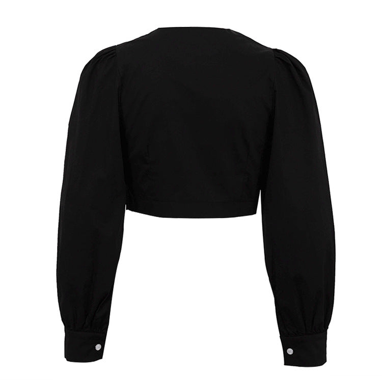 [TGC “Pure Lines” Cotton Cardigan | Minimalist Round Neck Long Sleeve All-Match Top]