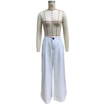 Essential Flow” High-Waist Wide Leg Trousers | Minimalist Straight Pants with Pockets