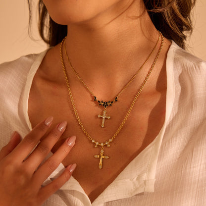TGC Crosses | Grace in Bloom Floral Chain Cross Necklace