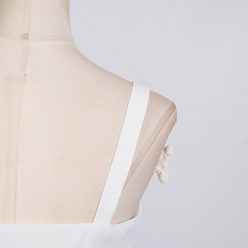 [Fleur Élevée Set] | Sexy 3D Floral Strap Crop Top & High Waist Midi Skirt – Elegant Summer Two-Piece by TGC