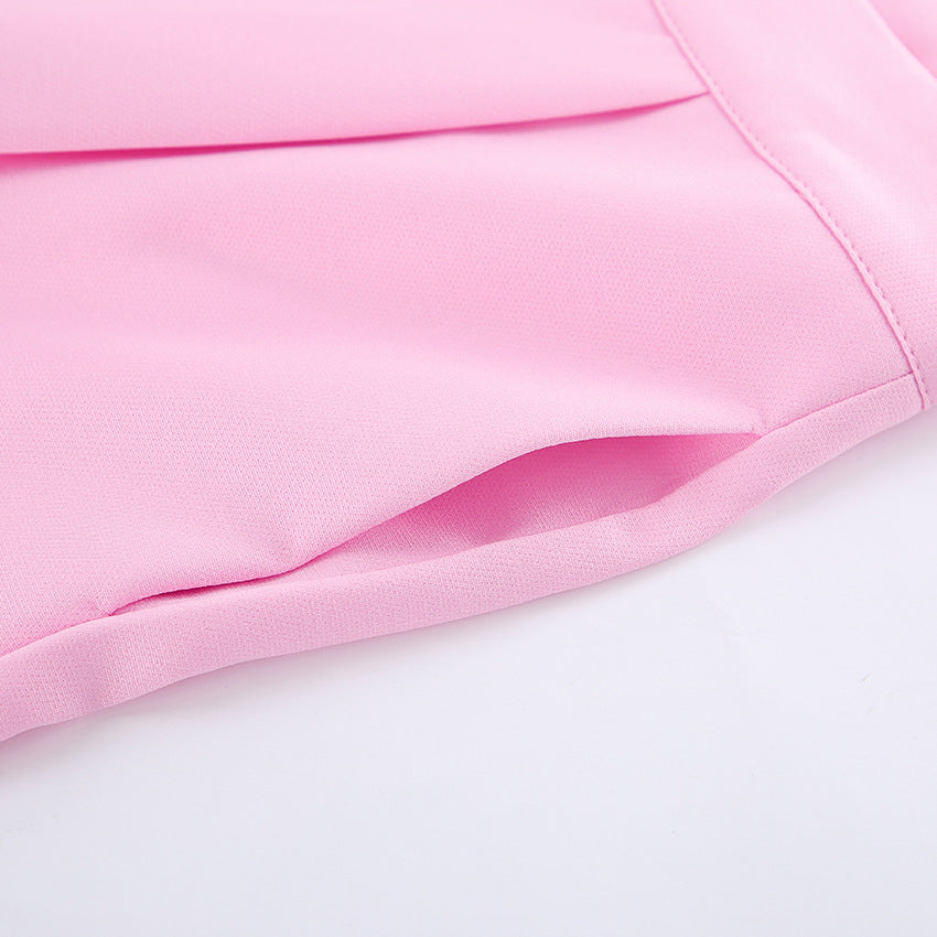 TGC “Blush Balance” Summer Set | Pink Sleeveless Collared Waistcoat & Wide Leg Pants | Casual Office Chic