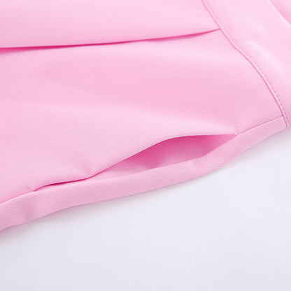 TGC “Blush Balance” Summer Set | Pink Sleeveless Collared Waistcoat & Wide Leg Pants | Casual Office Chic