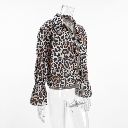 2024 Fashion Trends | Leopard Lantern Sleeve Shirt