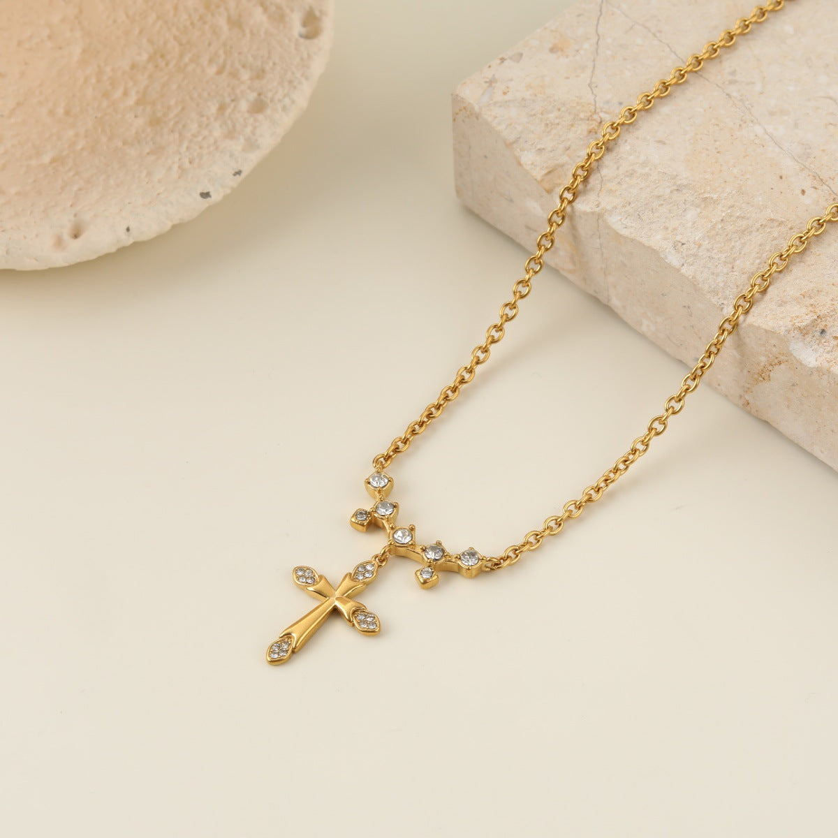 TGC Crosses | Grace in Bloom Floral Chain Cross Necklace