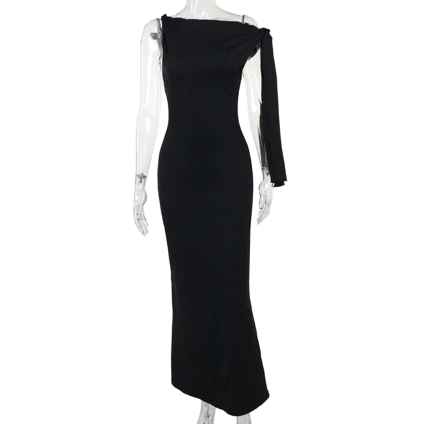Spring Outfits 2024 | Elegant Twist Shoulder Maxi Dress