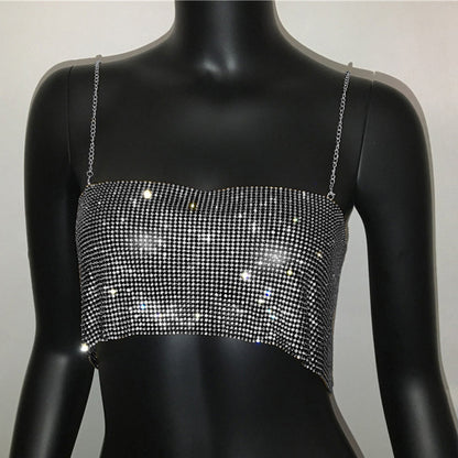 Summer Outfits 2024 | Y2K Glitter Rhinestones Crop Top