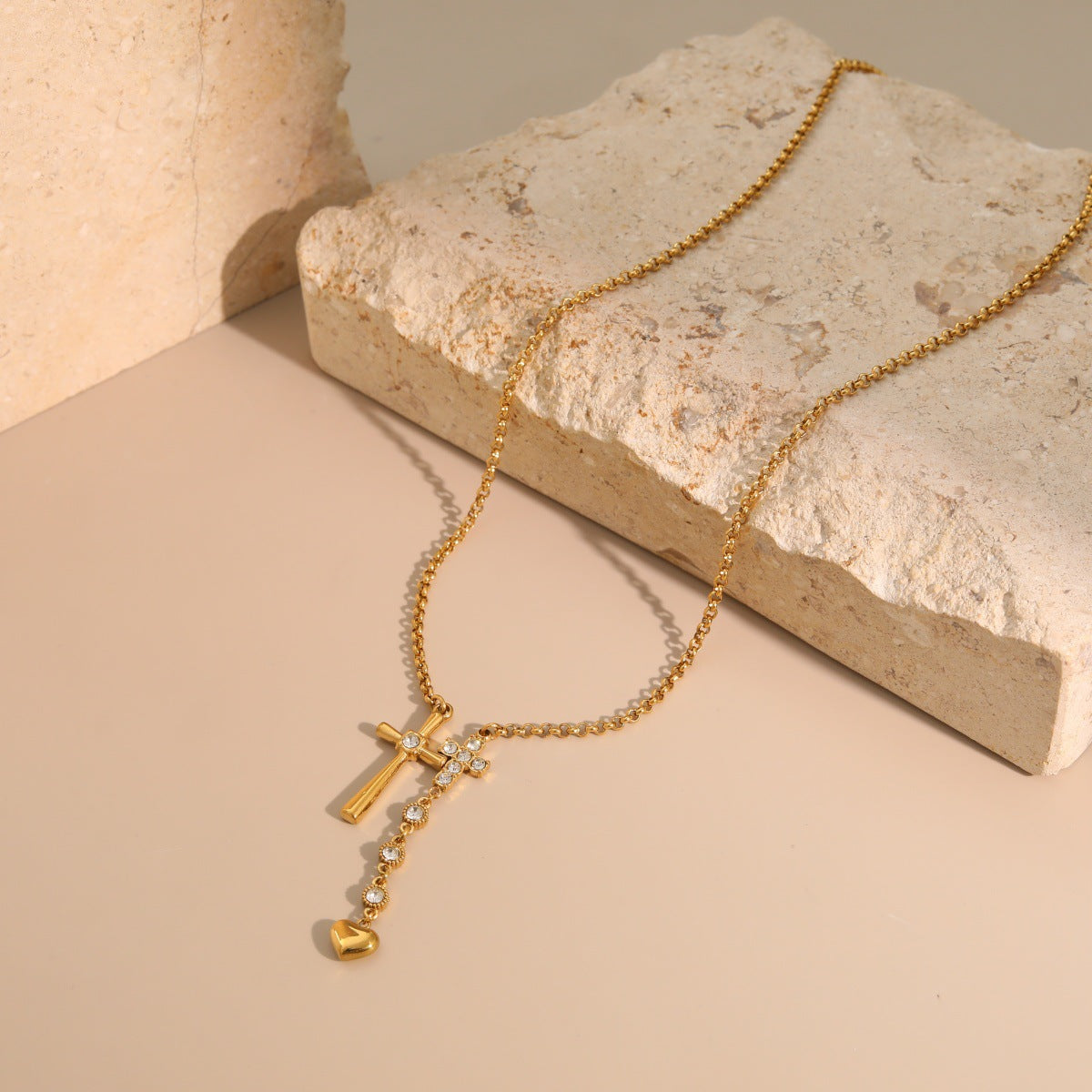 THE FIRST PROMISE | Double Cross Necklace
