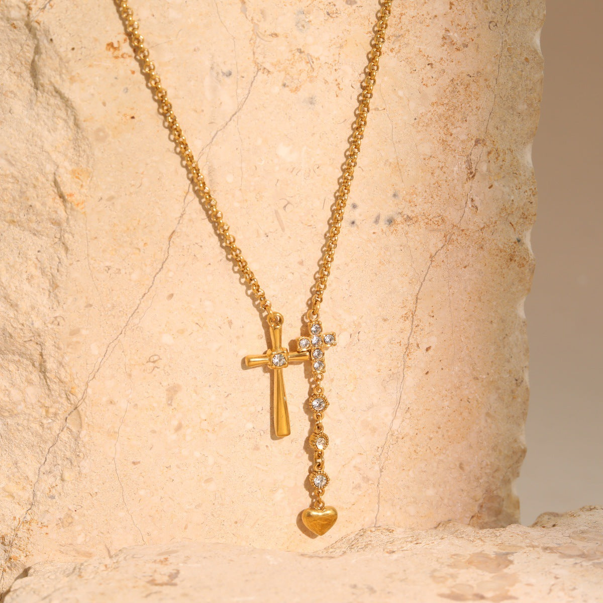 THE FIRST PROMISE | Double Cross Necklace