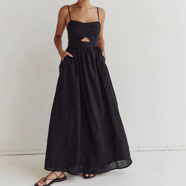 TGC Fashion Fall Outfits 2024, Cotton Maxi Black Dress