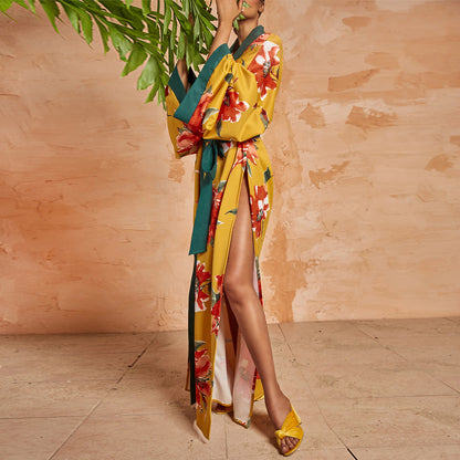 Spring Outfits | Floral Tropical Kimono Robe