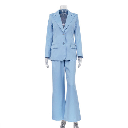 Fall Outfits | Blazer Wide Leg Trousers Outfit 2-piece Set
