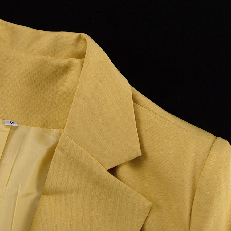 Golden Hour” 2-Piece Set | Yellow Collared Coat & Wide Leg Pants | Fall/Winter Office Elegance