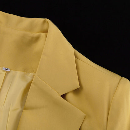 Golden Hour” 2-Piece Set | Yellow Collared Coat & Wide Leg Pants | Fall/Winter Office Elegance
