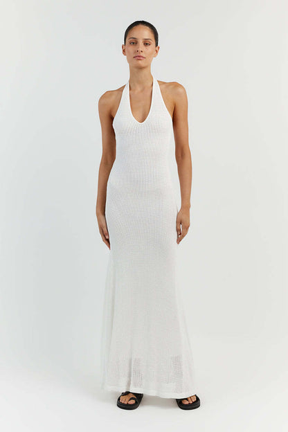 Elegant Dresses 2024 | Beach Halter Maxi Sundress