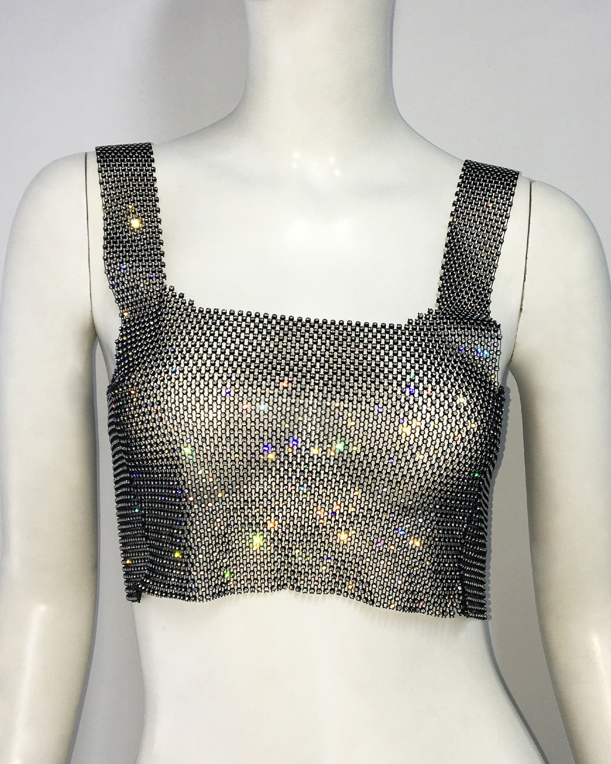 Summer Outfits 2024 | Y2K Glitter Rhinestones Vest Crop Top