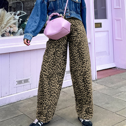 TGC “Wild Form” Cotton Leopard Print Pants | Slim-Fit Tapered Casual Trousers for Women