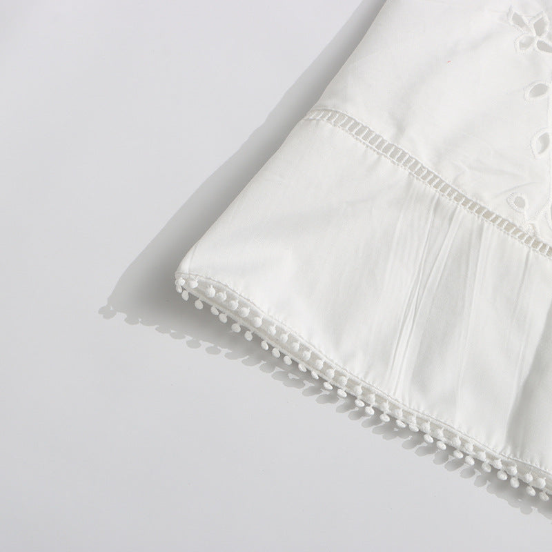 [Été Parisien Ruffle Midi] | Elegant Slim Fit Spaghetti Strap A-Line Dress – French Summer Chic by TGC