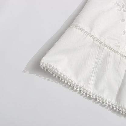 [Été Parisien Ruffle Midi] | Elegant Slim Fit Spaghetti Strap A-Line Dress – French Summer Chic by TGC