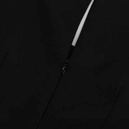 TGC “Noir Contour” Set | Square-Neck Cardigan & Midi Skirt