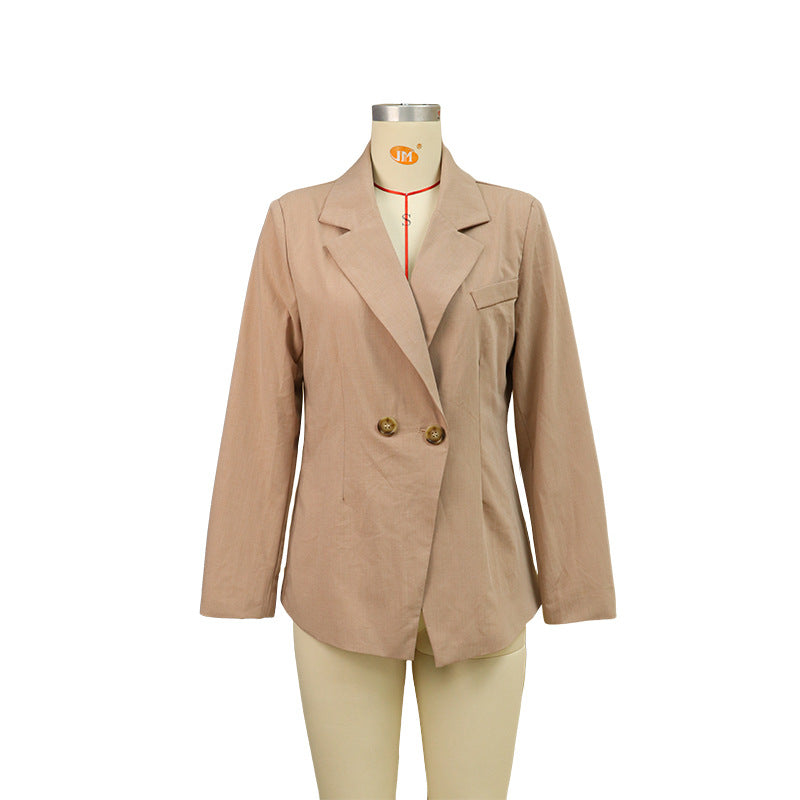 TGC FASHION Fall Outfits 2024, Casual Thin Beige Blazer