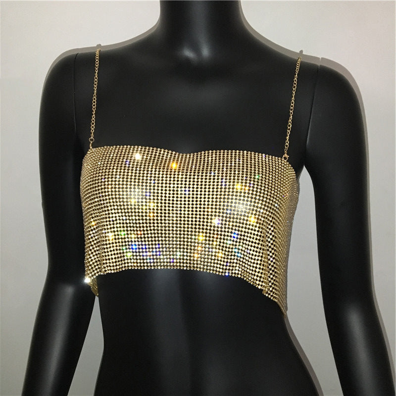 Summer Outfits 2024 | Y2K Glitter Rhinestones Crop Top