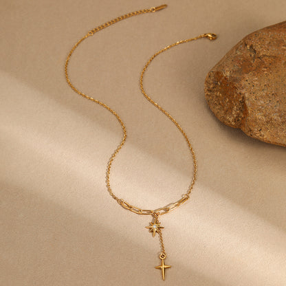 TGC Crosses | The Guiding Star Eight-Point Star & Cross Necklace