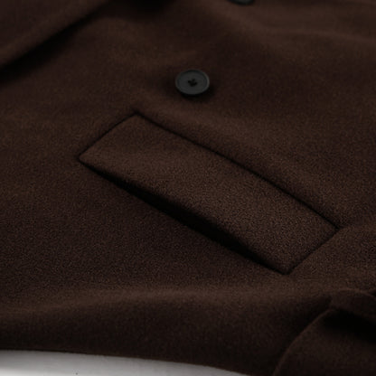 TGC “Mocha Reverie” Woolen Coat | Elegant Double-Breasted Office Chic Coat
