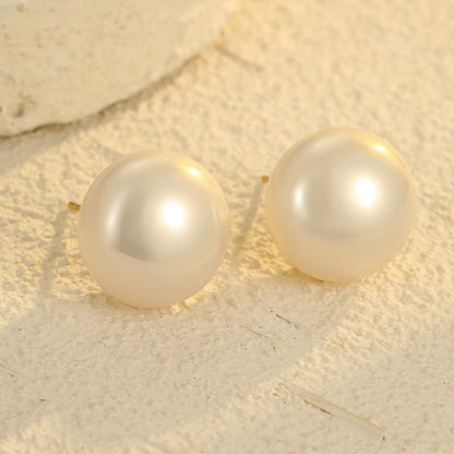 [TGC Retro French Pearl Earrings | Elegant Glossy High-Grade Statement Earrings for Women]