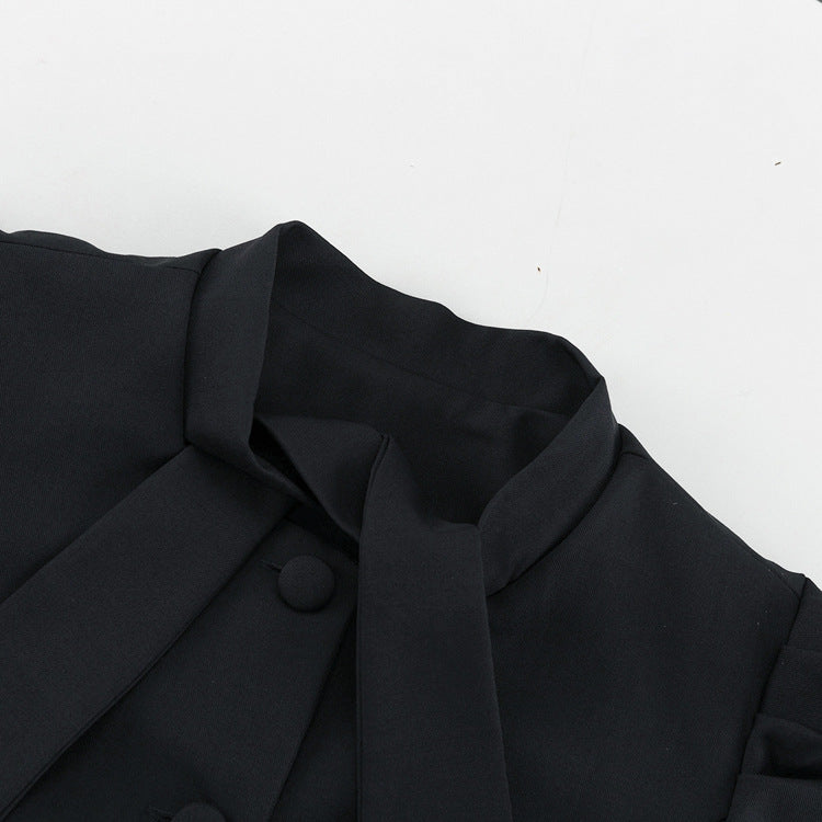 TGC “Noir Grace” Bow-Tie Set | Elegant Two-Piece Skirt & Blouse Ensemble