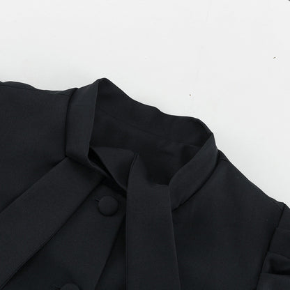 TGC “Noir Grace” Bow-Tie Set | Elegant Two-Piece Skirt & Blouse Ensemble