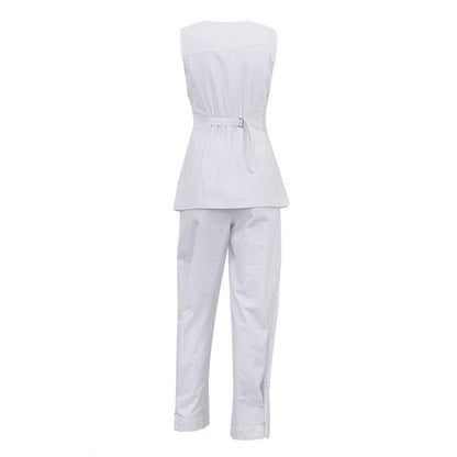 Cotton Waist Slim Vest & Trousers Two-Piece Set - Casual Women’s Outfit | Comfortable Cotton Set